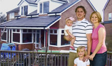 A family on a veranda